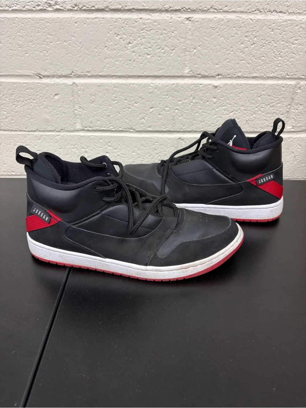 Jordan Black and Red Mid-Top Sneakers-Worn 2 times only